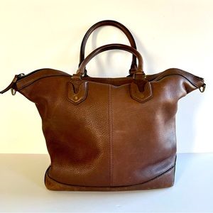 MADEWELL Lg Genuine Brown Leather Crossbody Bag Weekender|Business|Travel|Casual